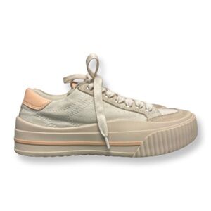 Zara Beige Canvas & Suede Sneakers Size 6 EU 36